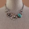 Vintage glam metal and flower design necklace