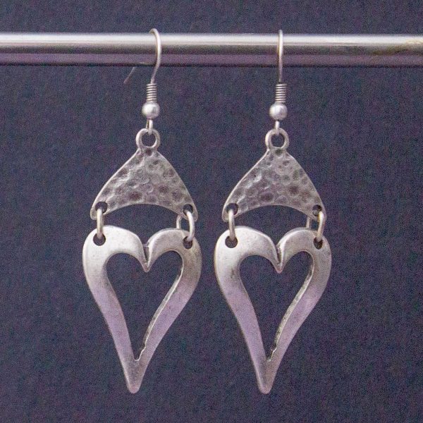 Silver plated heart earrings