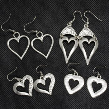 A selection of heart earrings
